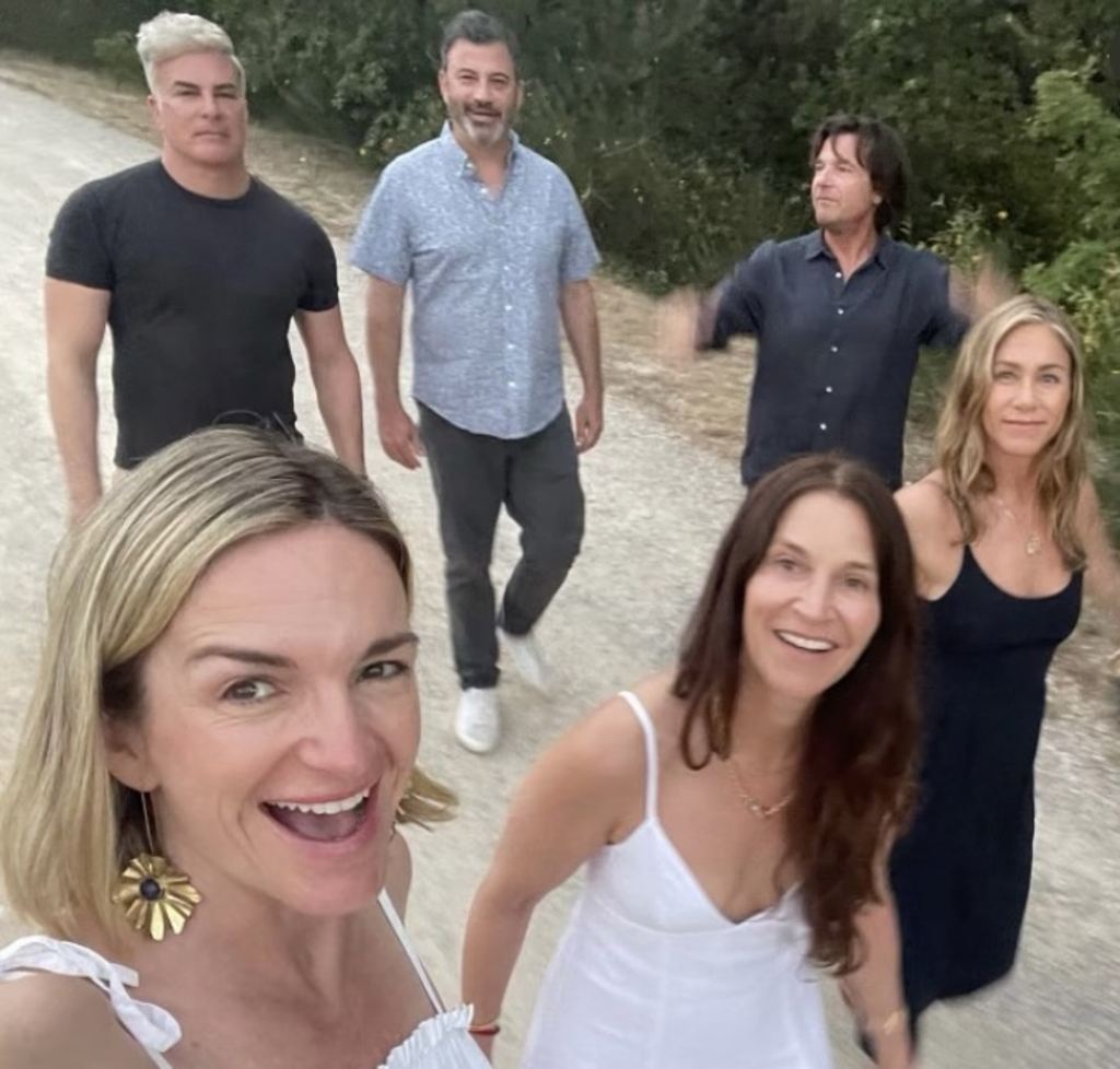 Jennifer Aniston, Jimmy Kimmel, Molly McNearney, Jason Bateman, Amanda Anka, Will Speck