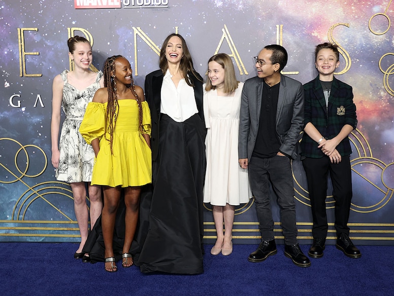 Angelina Jolie, Kids, Maddox, Zahara, Shiloh, Vivienne, Knox, Eternals, UK Premiere, 2021