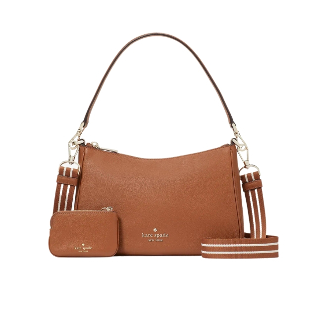 Rosie Pebbled Leather Small Flap Crossbody Warm Gingerbread