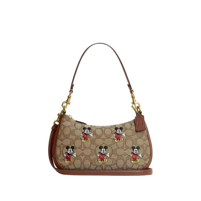 Disney X Coach Small Zip Around Wallet In Signature Jacquard With Mickey  Mouse Print