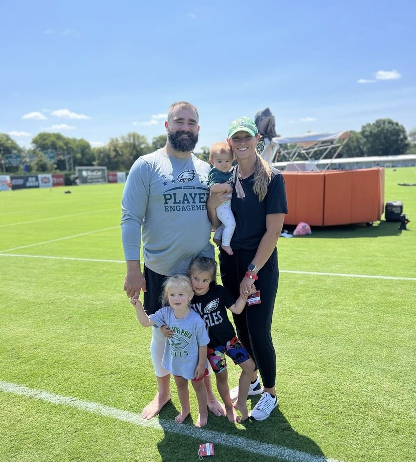 Eagles star Jason Kelce's wife, Kylie, joins him on New Heights podcast