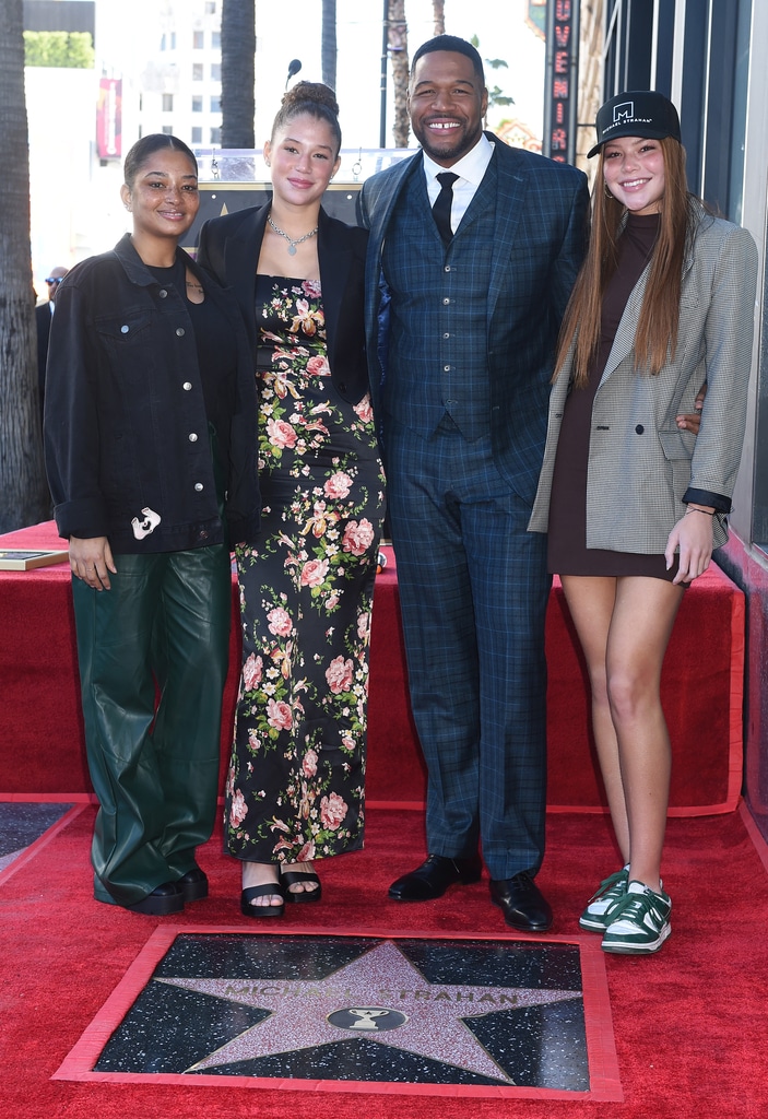 Michael Strahan, Tanita Strahan, Isabella Strahan, Sophia Strahan, Hollywood Walk of Fame Ceremony, 2023