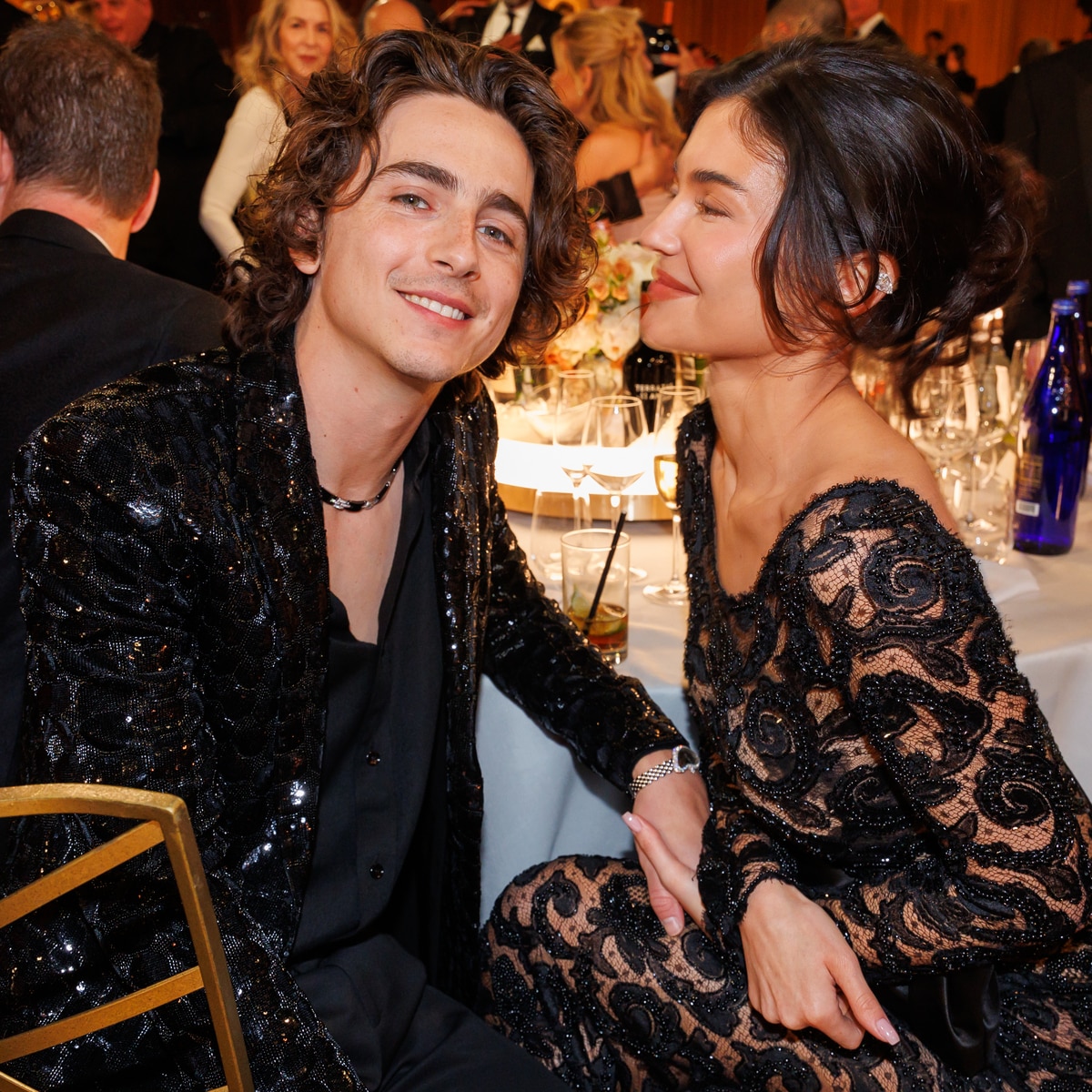 Kylie Jenner and Timothée Chalamet at the Golden Globes 2024