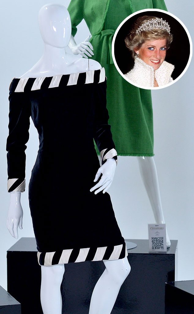 Princess diana black shop and white dress