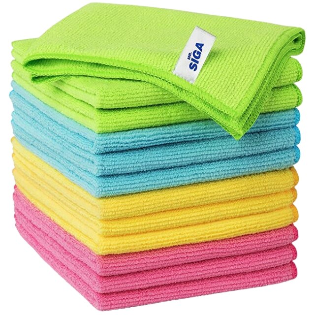 4-Pack Damp Duster and Dusting Rag Towel with Strong Dust Trap Capacity and  Water Absorption, Magical Dust Cleaning Sponge and Towel Rags for All