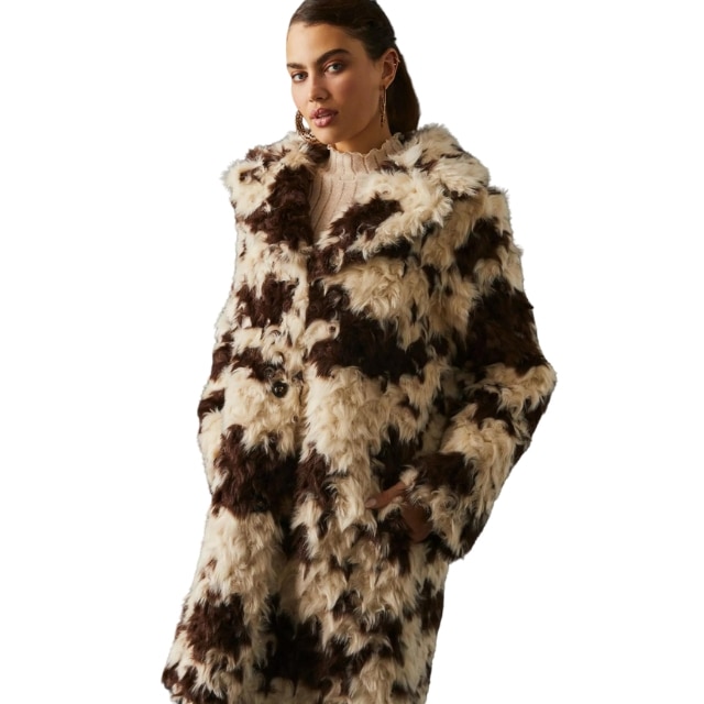 Topshop cow cheap print coat