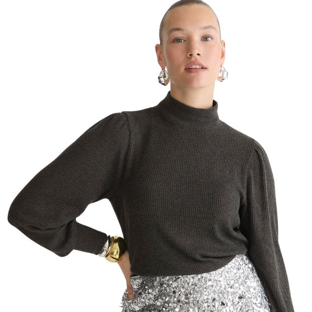 J Crew 365 Sweater Flare Mini Skirt Black Size Medium