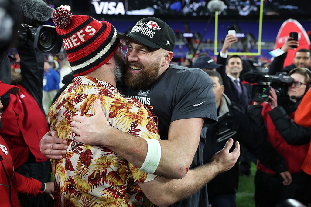 Jason Kelce, Travis Kelce, AFC Championship, 2024