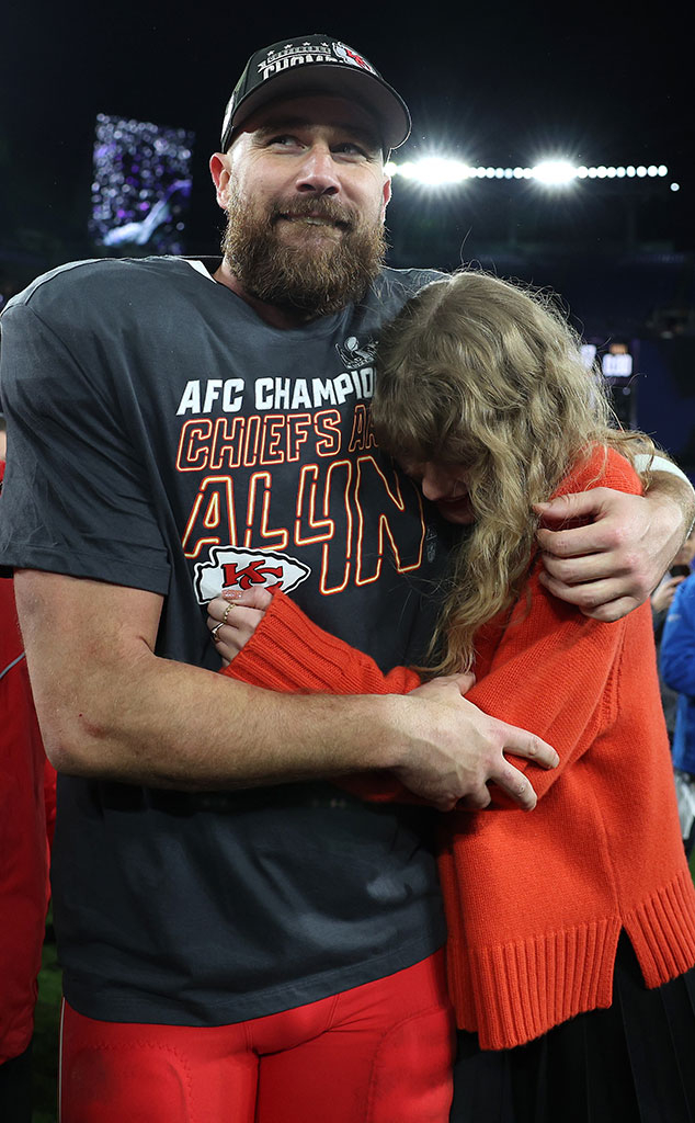 Travis Kelce and Taylor Swift's on field hug is 'completely