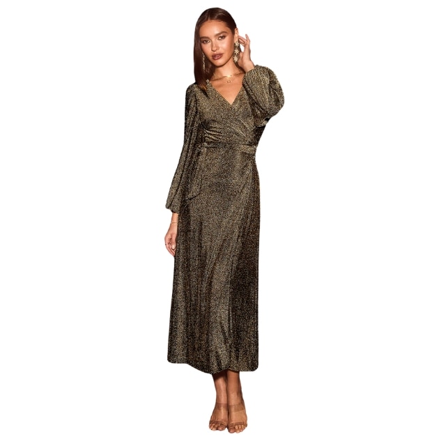 chinese dress ladies Zapaka Women Velvet Holiday Party Dress with Long Sleeves Dark Green Tight Cocktail Dress, Dark Green / L main image 1