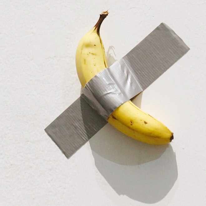 Maurizio Cattelan "Comedian" banana duct tape