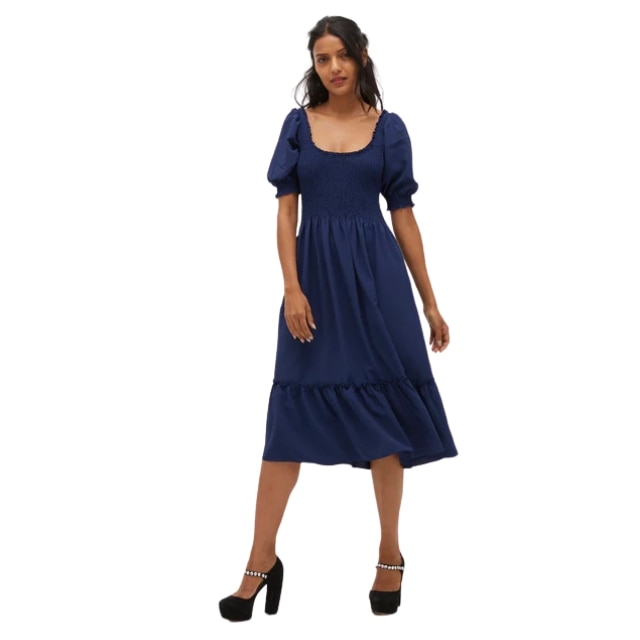 ワンピース house on the hill Dress navy 80 The Ellie Maxi Nap Dress - Navy Stripe – Hill House Home