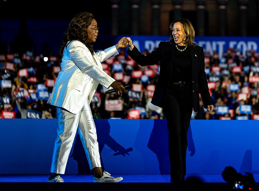 Oprah Winfrey e Katy Perry aparecem no Kamala Harris Rally