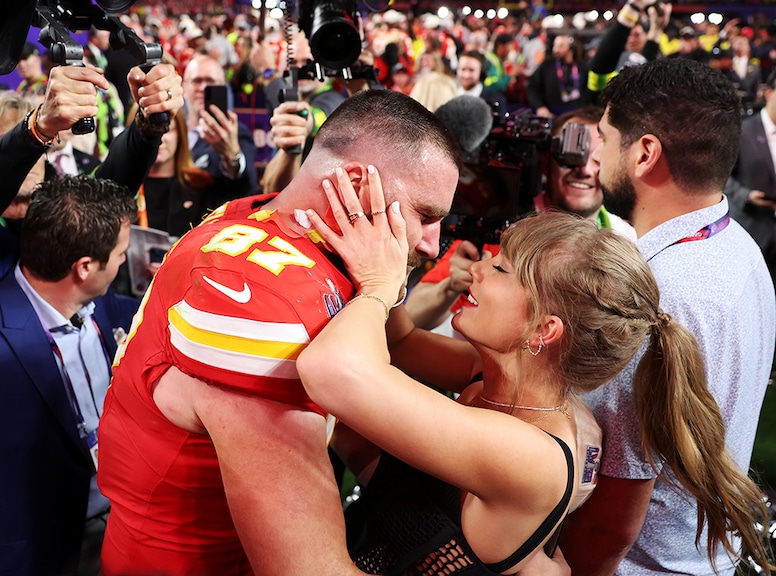 Photos from Taylor Swift and Travis Kelce Celebrate Kansas City Chiefs' 2024 Super Bowl Win