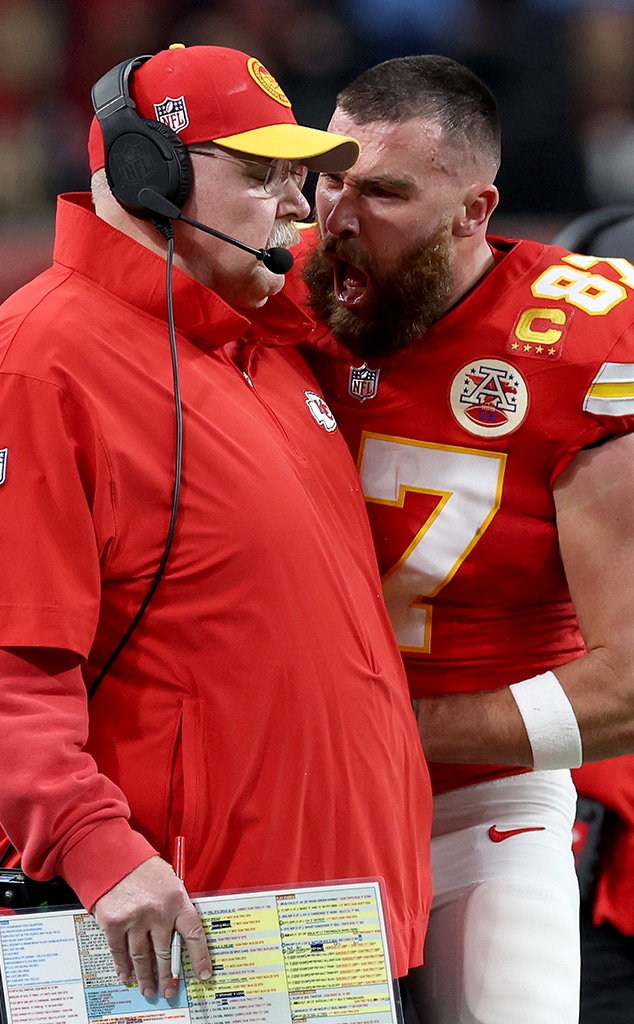 Chiefs Coach Andy Reid Reacts to Heated Travis Kelce Super Bowl Moment