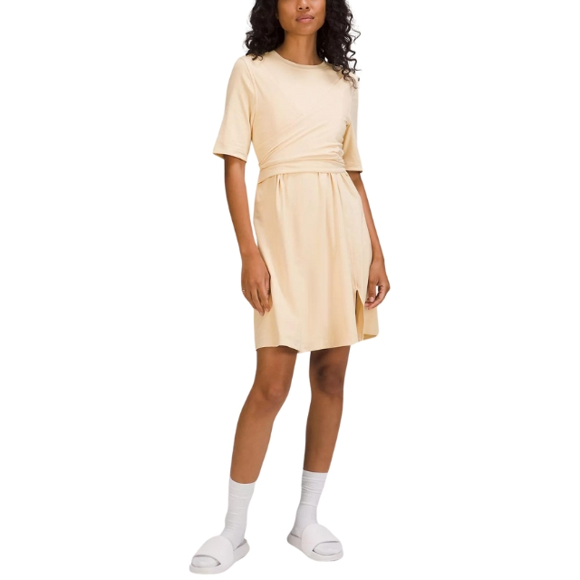Cotton Wrap-Front T-Shirt Dress