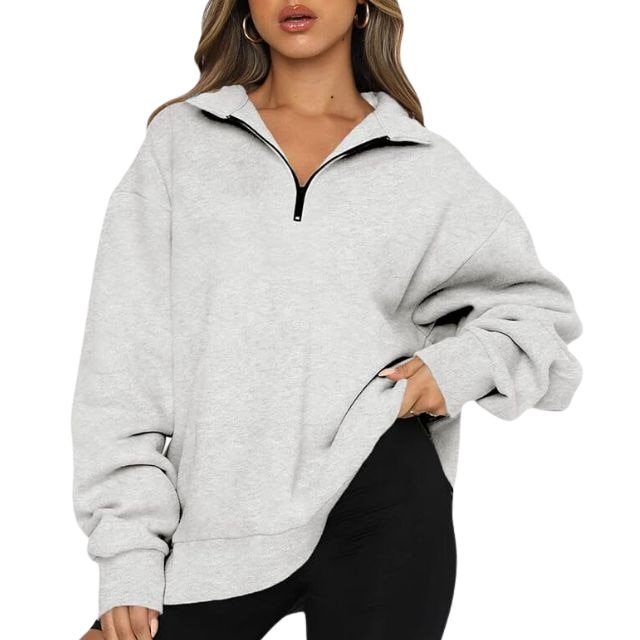 CRZ YOGA Womens Fleece Lined Half Zip Hoodies Pullover Oversized Long  Sleeve Casual Workout Sweatshirts with Thumb Holes Black XX-Small at   Women's Clothing store