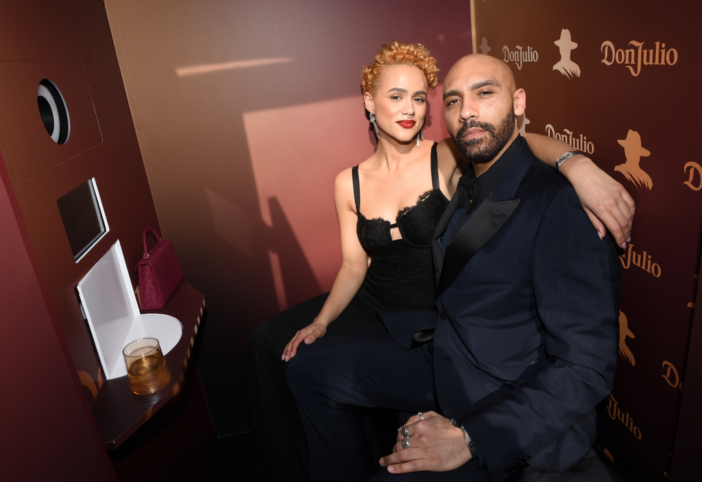 Nathalie Emmanuel and Alex Lanipekun, Elton John, Academy Awards 2024