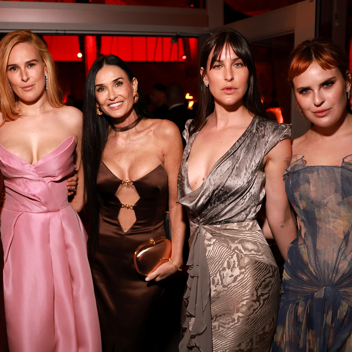 Demi Moore & Her Daughters Could Be Quadruplets at Oscars After-Party
