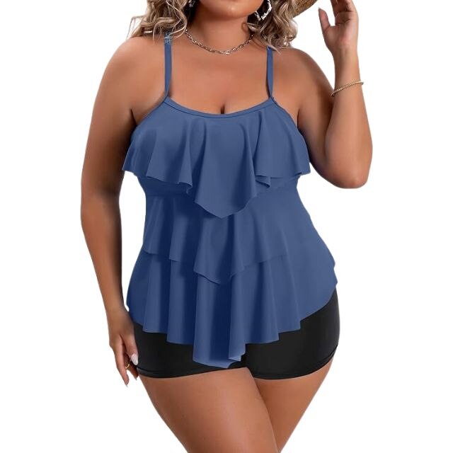 plus size ruffle top swimsuit