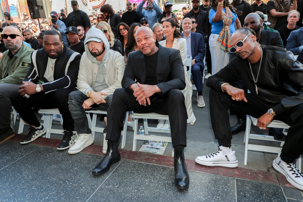 Eminem, Snoop Dogg & 50 Cent Support Dr. Dre at Walk of Fame Ceremony