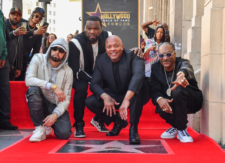 Eminem, 50 Cent, Dr. Dre, Snoop Dogg, Hollywood Walk of Fame Ceremony