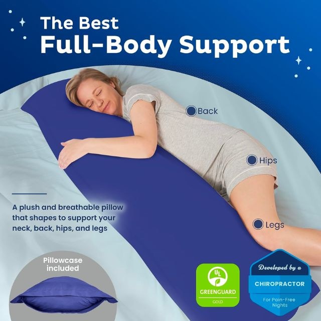 Full Length Body Support Pillow & Cover, Body Pillow