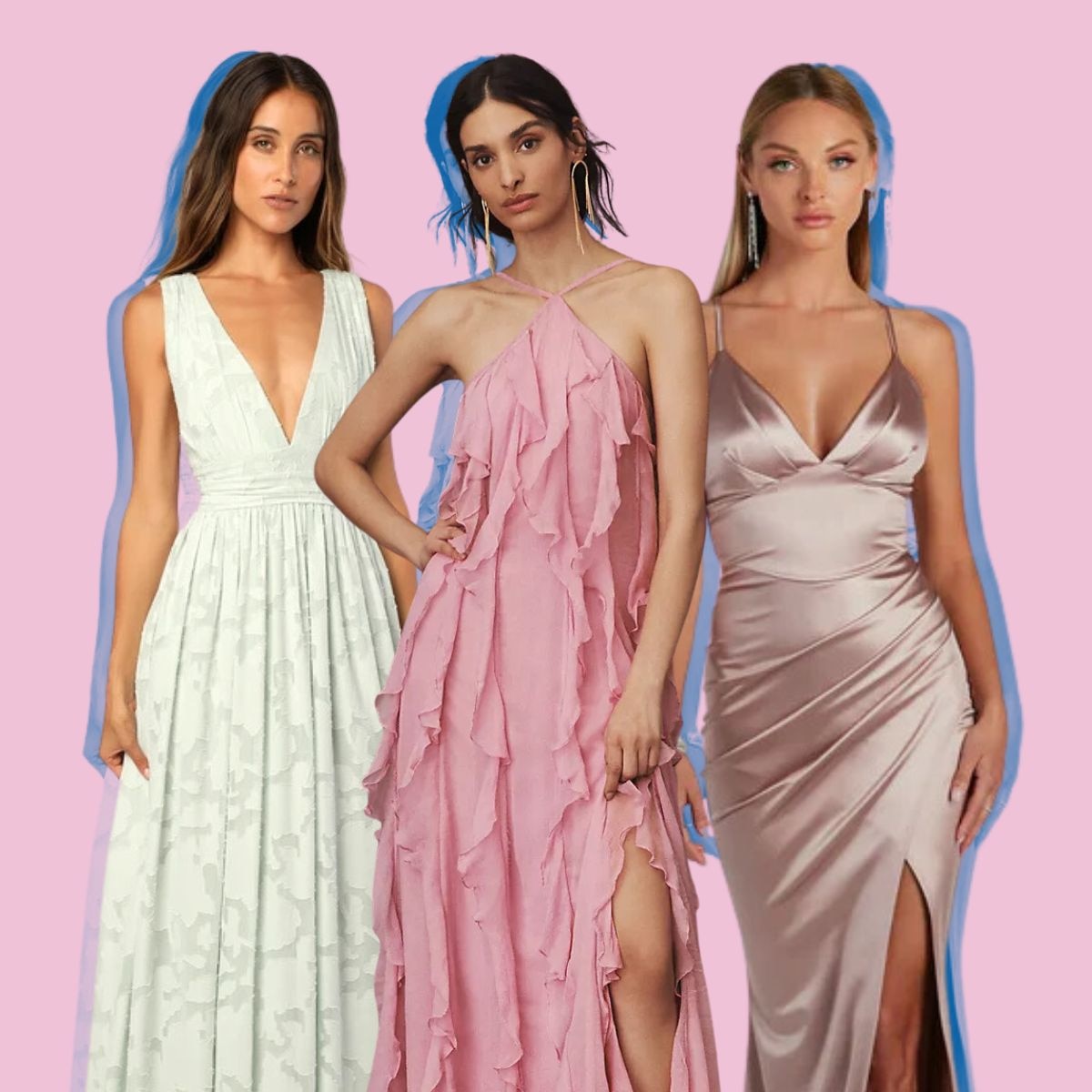 Pink tulle applique long prom dress pink formal dress – shdress