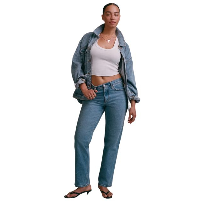 Women's Curve Love Mid Rise 90s Straight Jean, Women's Clearance