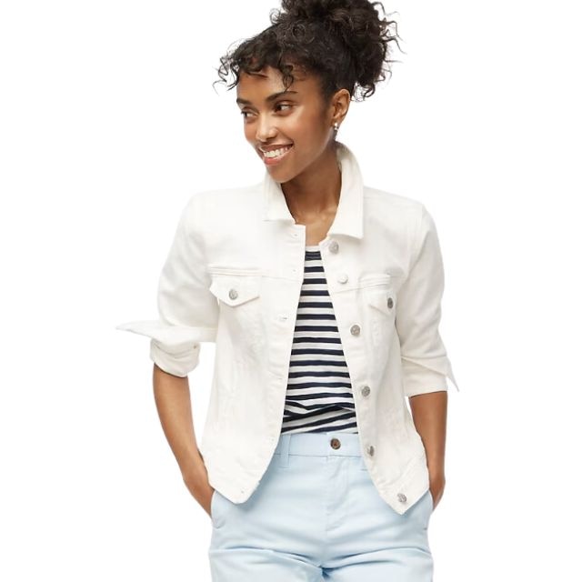 J crew white denim jacket sale