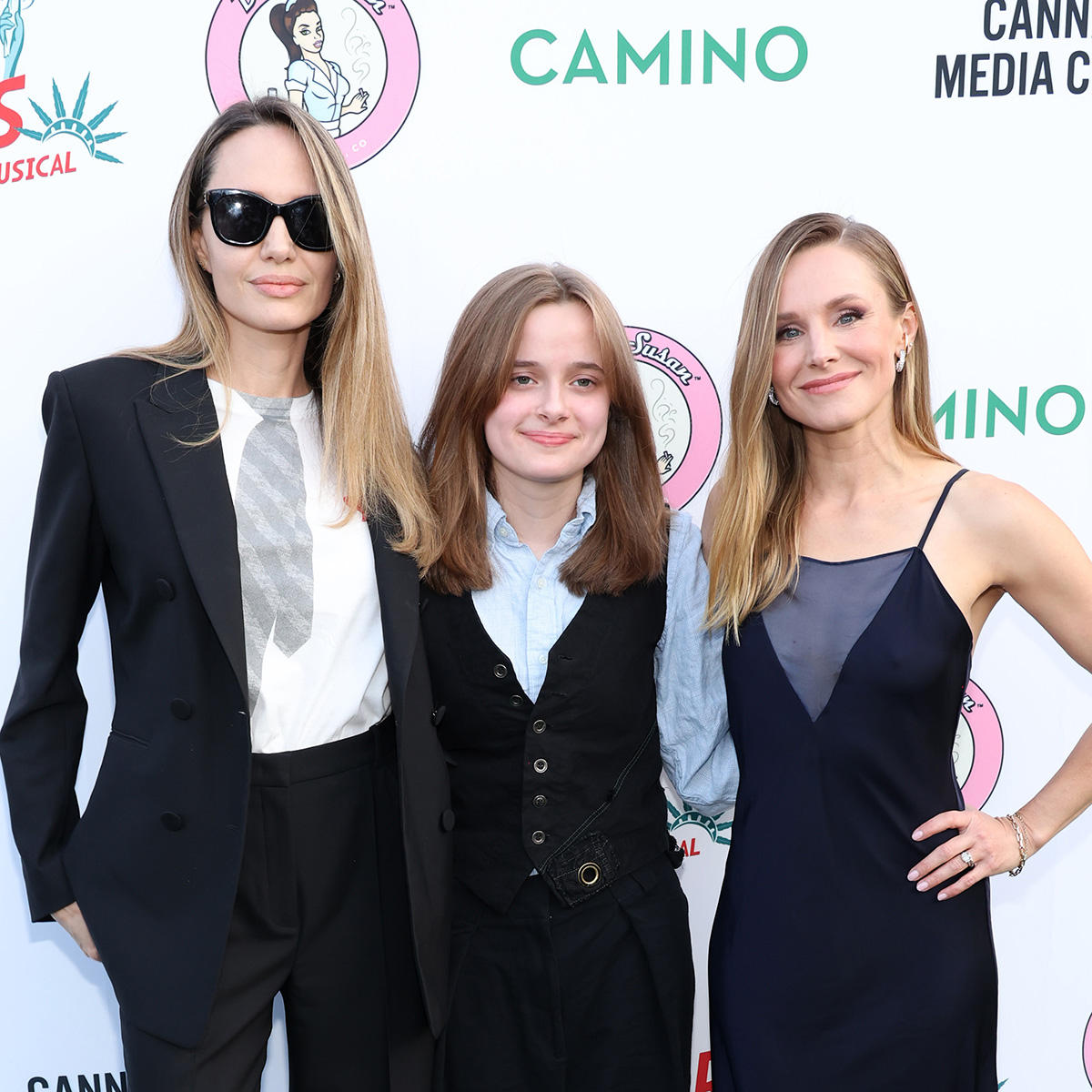 Анджелина Джоли и дъщеря й Вивиен се появяват на червения килим заедно с Кристен Бел