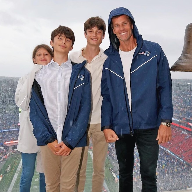 Tom Brady with Jack, Benjamin and Vivian
