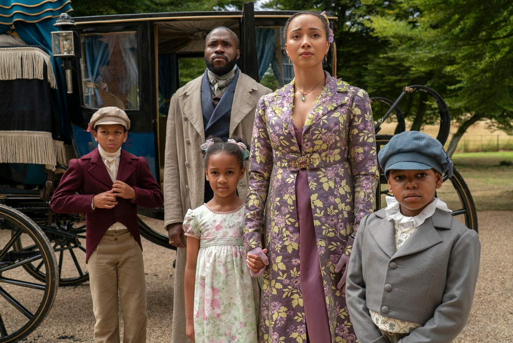 Bridgerton Season 3 still, book to screen, Mondrich Family