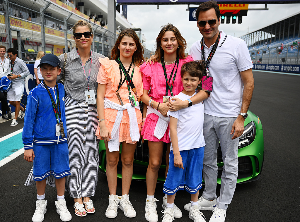 Roger Federer, Mirka Federer, Kids Charlene, Myla, Leo, Lenny