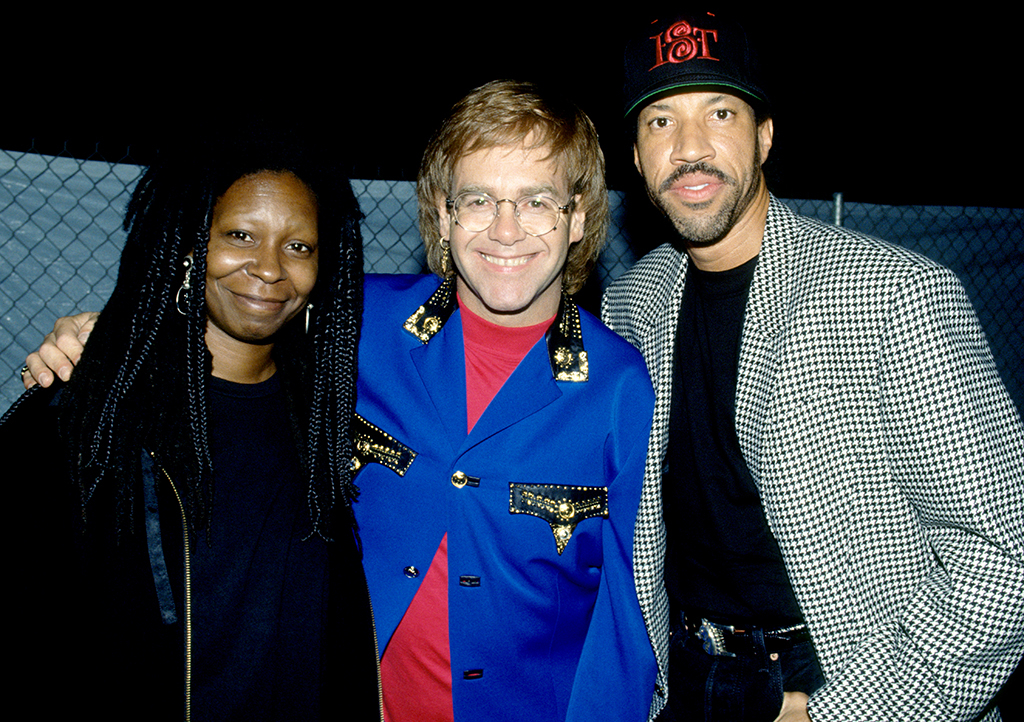 Elton John, 1990, Whoopi Goldberg, Lionel Richie, through the years