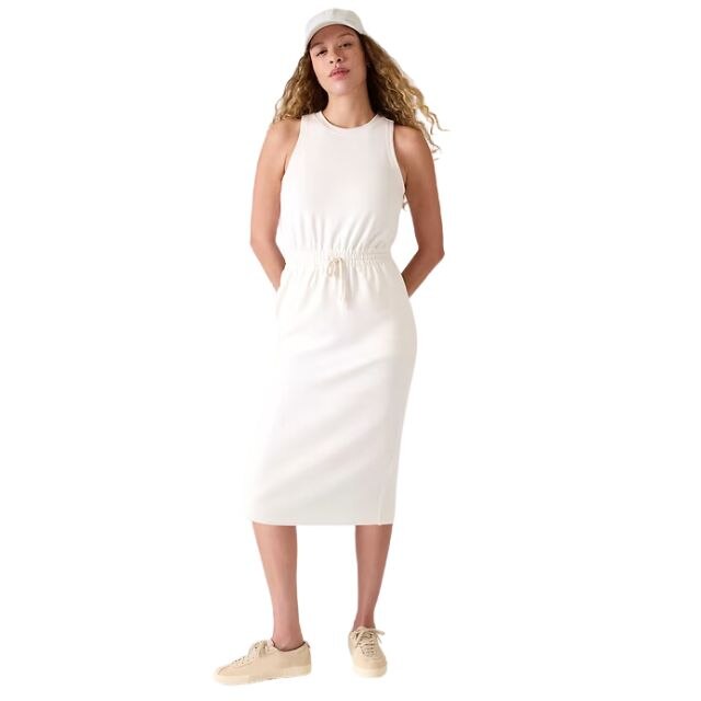 add some flair ruffle detail midi dress white Fit & Flare A-Line Midi Dress in White