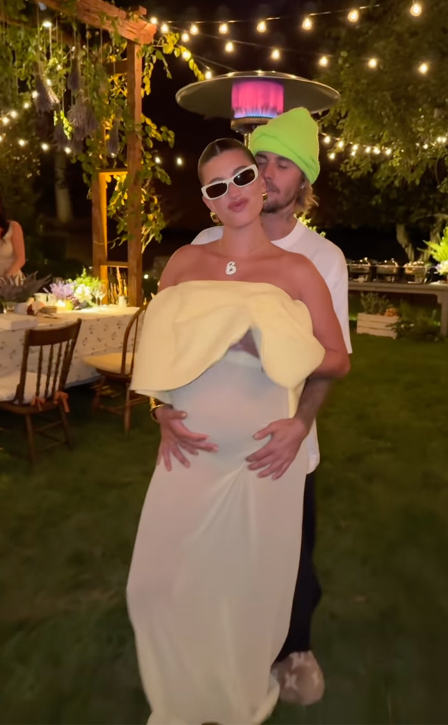 Justin Bieber Cradles Pregnant Hailey Bieber's Baby Bump in New Video