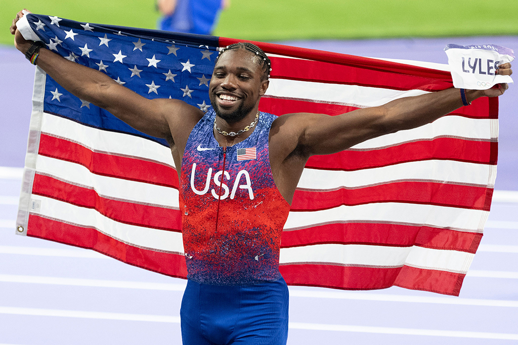 Noah Lyles, 2024 Paris Olympics, gold medal, men's 100m, Team USA