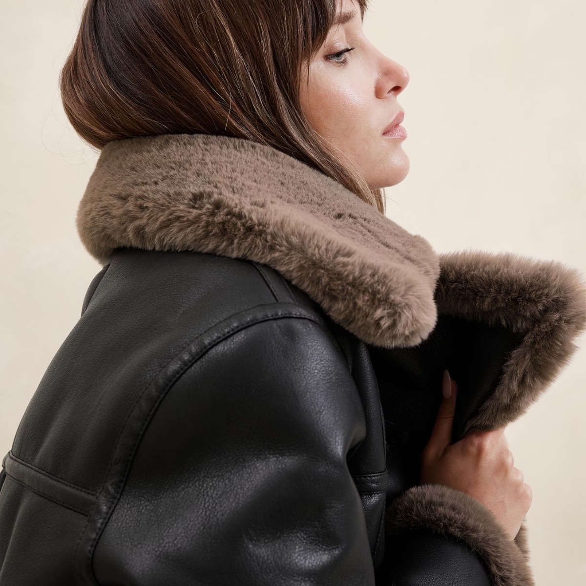 Banana republic faux leather jacket clearance