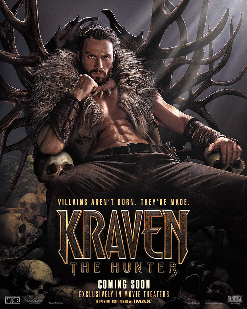 Kraven the Hunter, Aaron Taylor-Johnson, poster, 2024 movie premiere dates