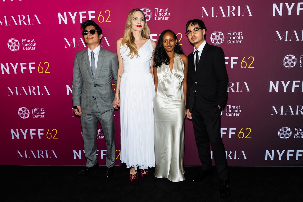 Angelina Jolie, Pax Jolie, Zahara Jolie, and Maddox Jolie