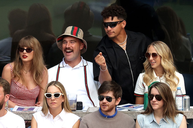 Taylor swift, Travis Kelce, Patrick Mahomes, Brittany Mahomes, 2024 U.S. Open