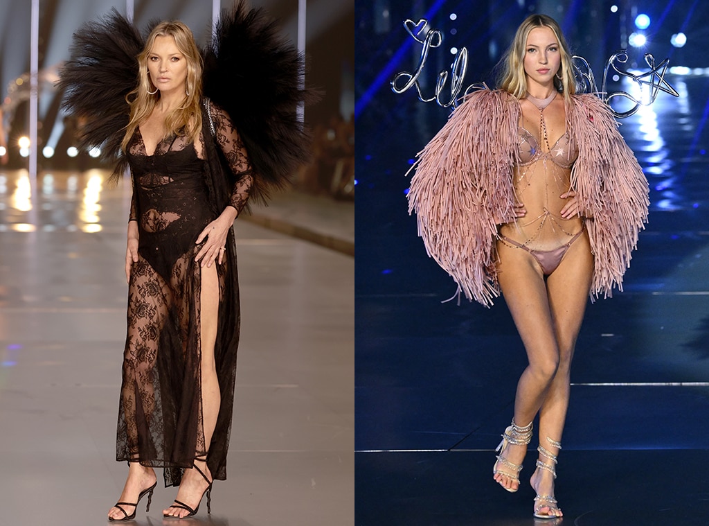 Kate Moss e filha Lila Moss desfilam no desfile de moda da Victoria's Secret