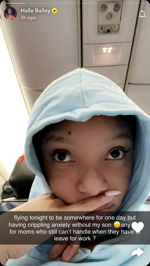 Halle Bailey comparte una “ansiedad paralizante” por dejar a su hijo Halo para ir a trabajar