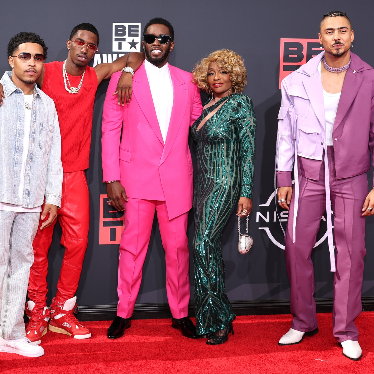 Justin Dior Combs, Christian Combs, Sean "Diddy" Combs, Janice Combs, and Quincy Brown