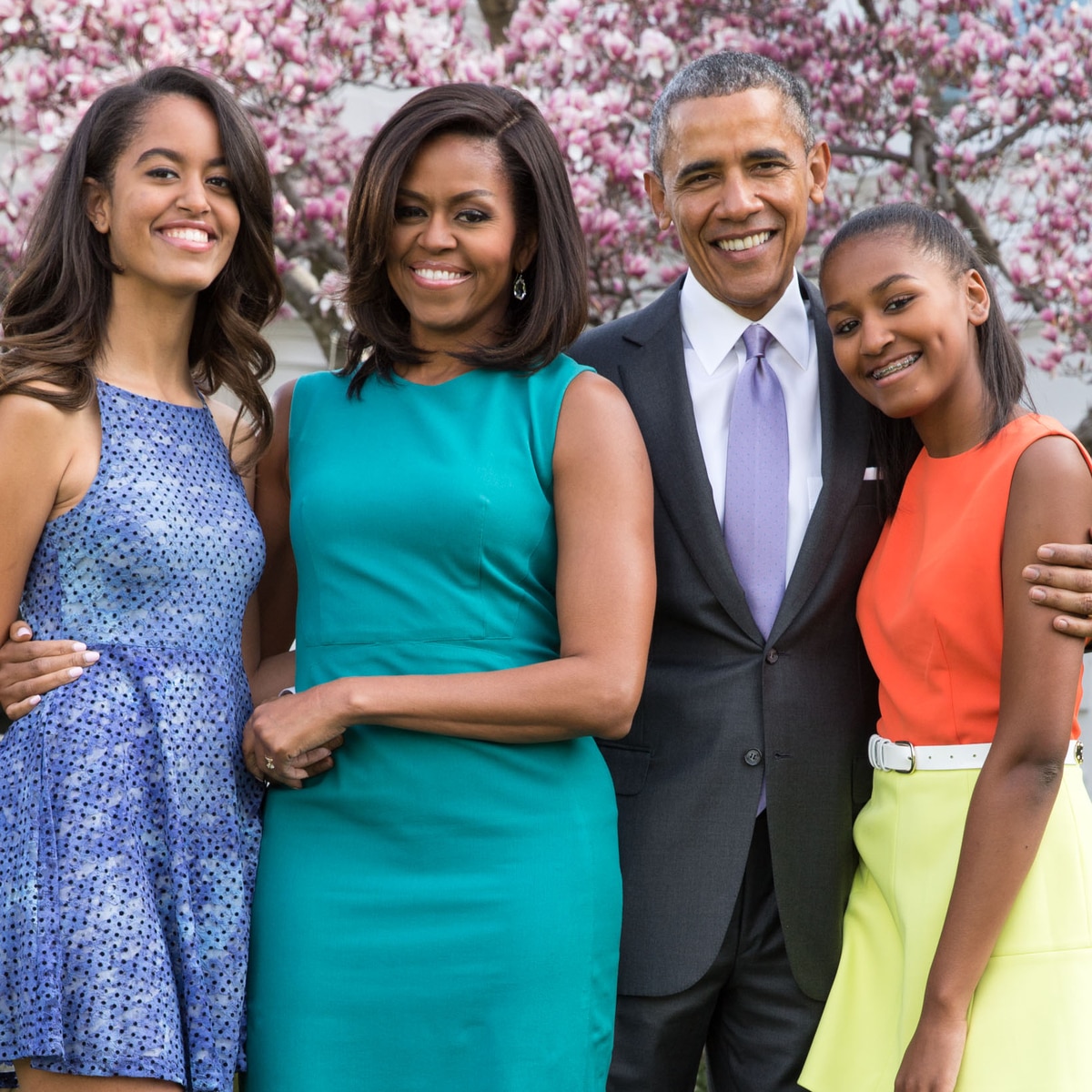 Barack Obama, Michelle Obama, Malia Obama, Sasha Obama, Bo