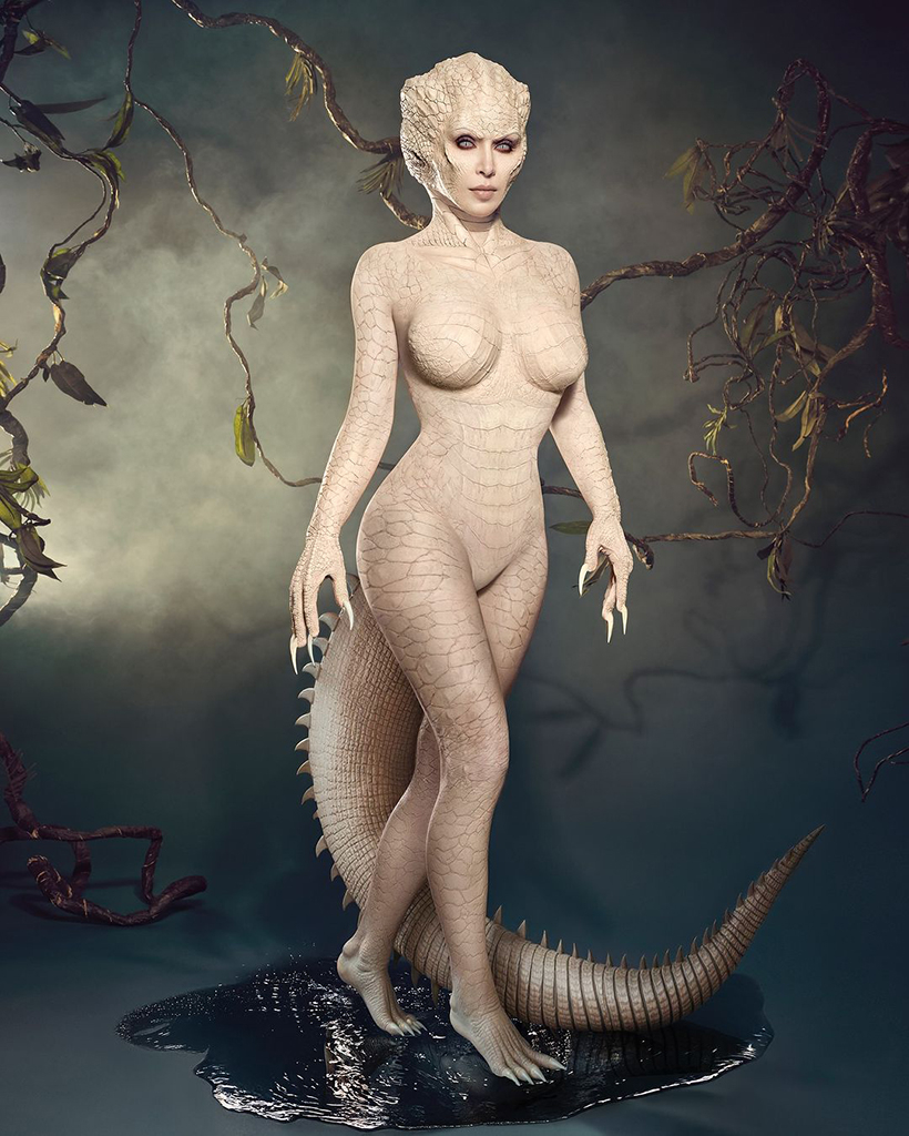 Kim Kardashian, Halloween costume 2024, Albino Alligator