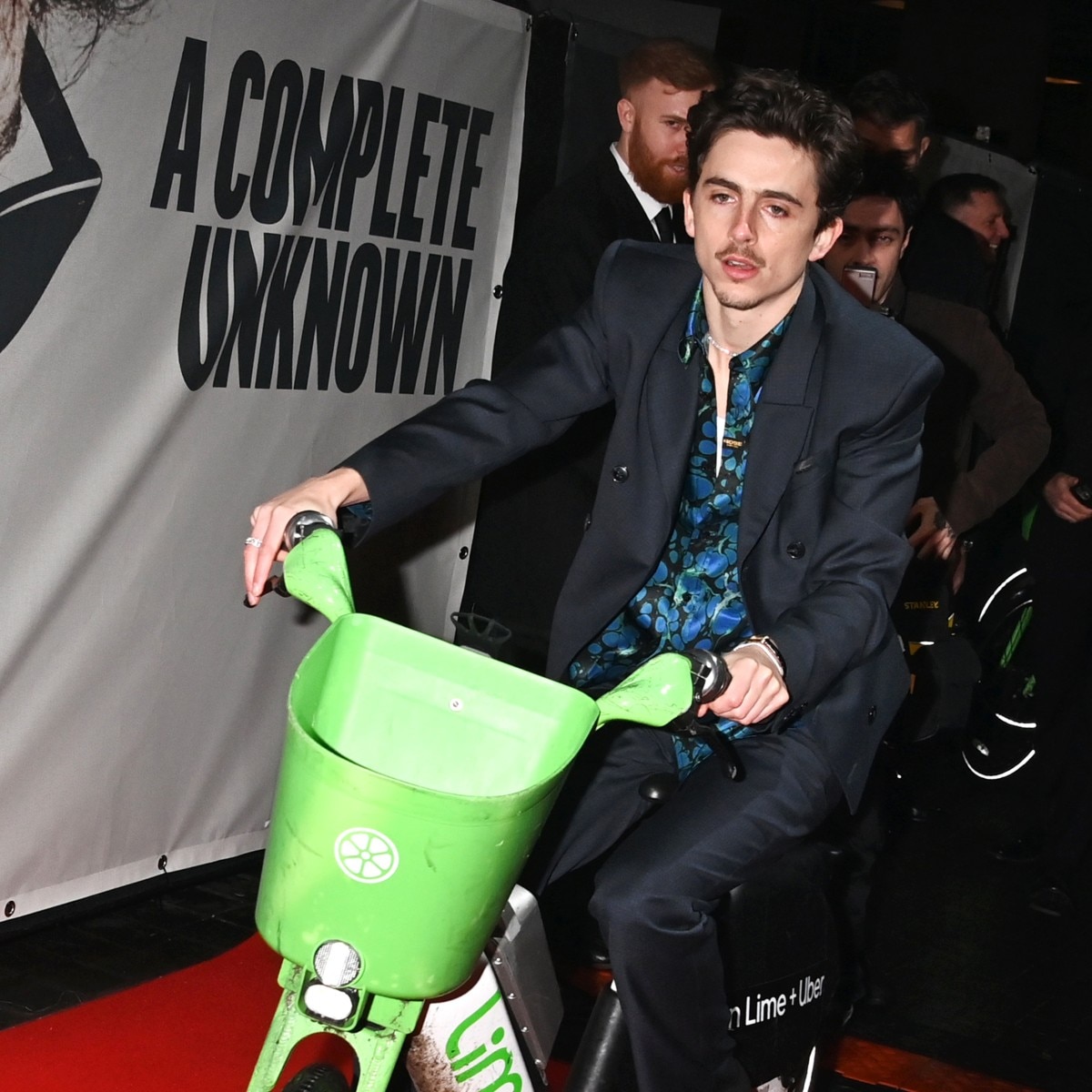 Timothee Chalamet on A Bike At 'A Complete Unknown' UK Premiere, 2025