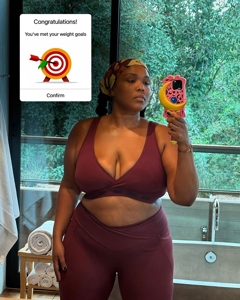 Lizzo enjoying healthy meal