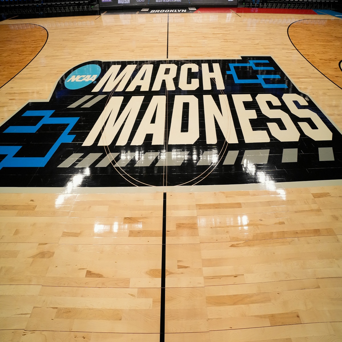 The March Madness logo, Court Floor